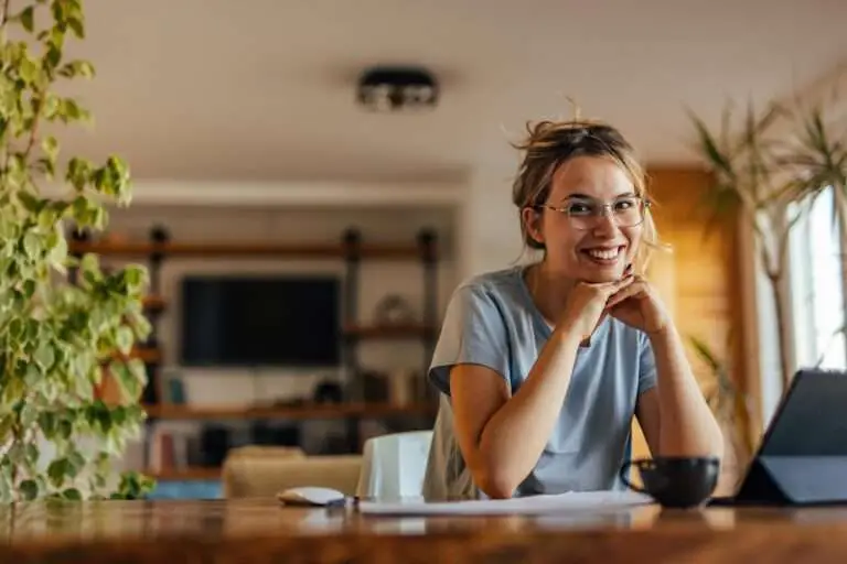 Young woman at home attending an individual therapy session